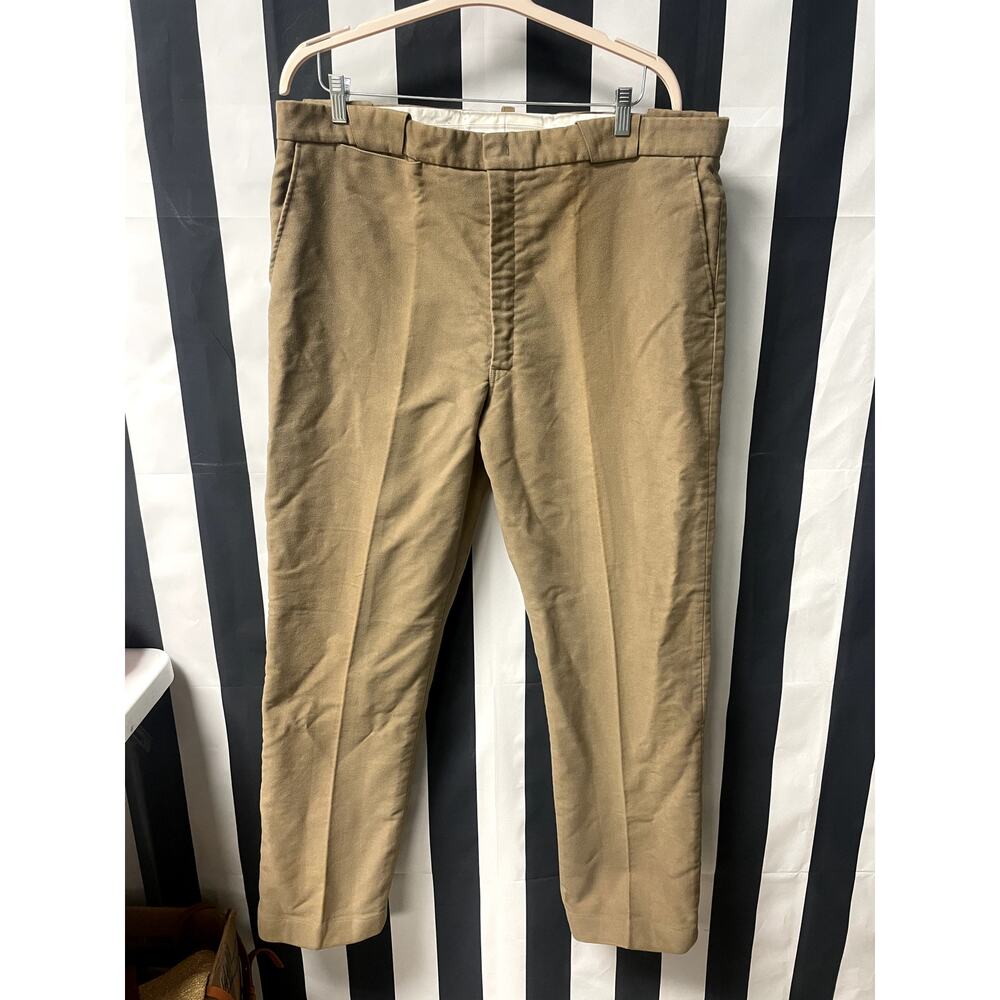 UNBRANDED Men's Khaki Straight Dress Pants Size 28 High Rise 100% Cotton